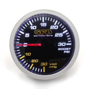 GFB Part Number 3730 Boost Pressure Gauge powered face view